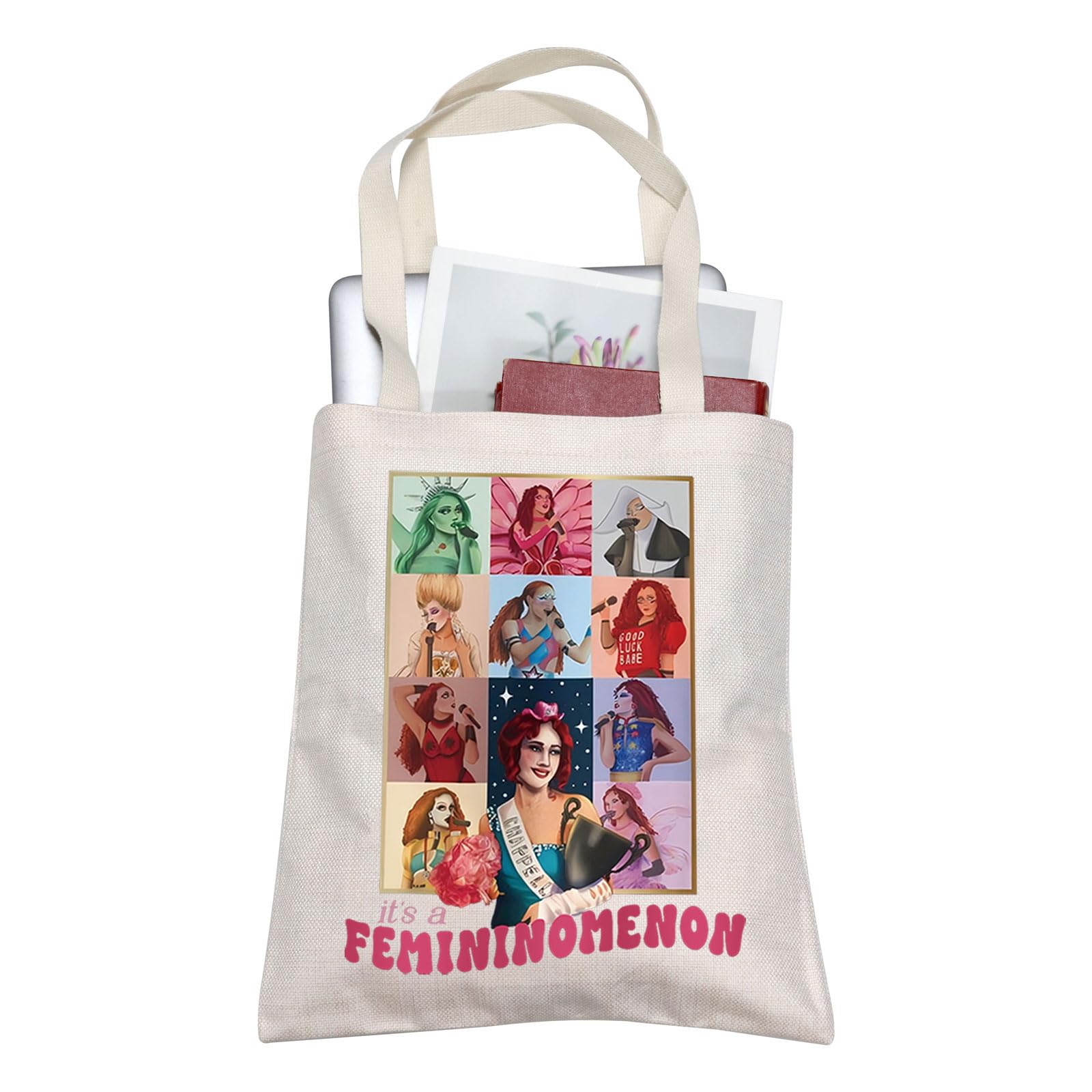 AKTAP Singer Merch Singer Album Tote Bag It's A Femininomenon Tote Bag Midwest Princess Gift Singer Fans Handbag Music Lover Gift (TB, It's A Femininomenon Tote-PY3)