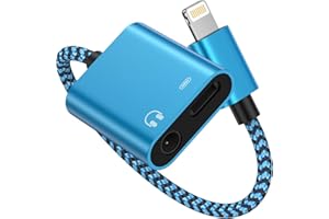 iPhone Headphone Adapter with Charge 2-in-1 Lightning to 3.5mm Female Aux Audio Jack Dual Converter Mfi Certified Apple Dongl