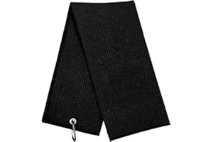 botogift 1Pack Golf Towel, 16" x 24" Golf Towel for Golf Bags with Clip - Premium Microfiber Waffle Pattern Golf Towel, Tri-fold Golf Towels for Men Women, Black