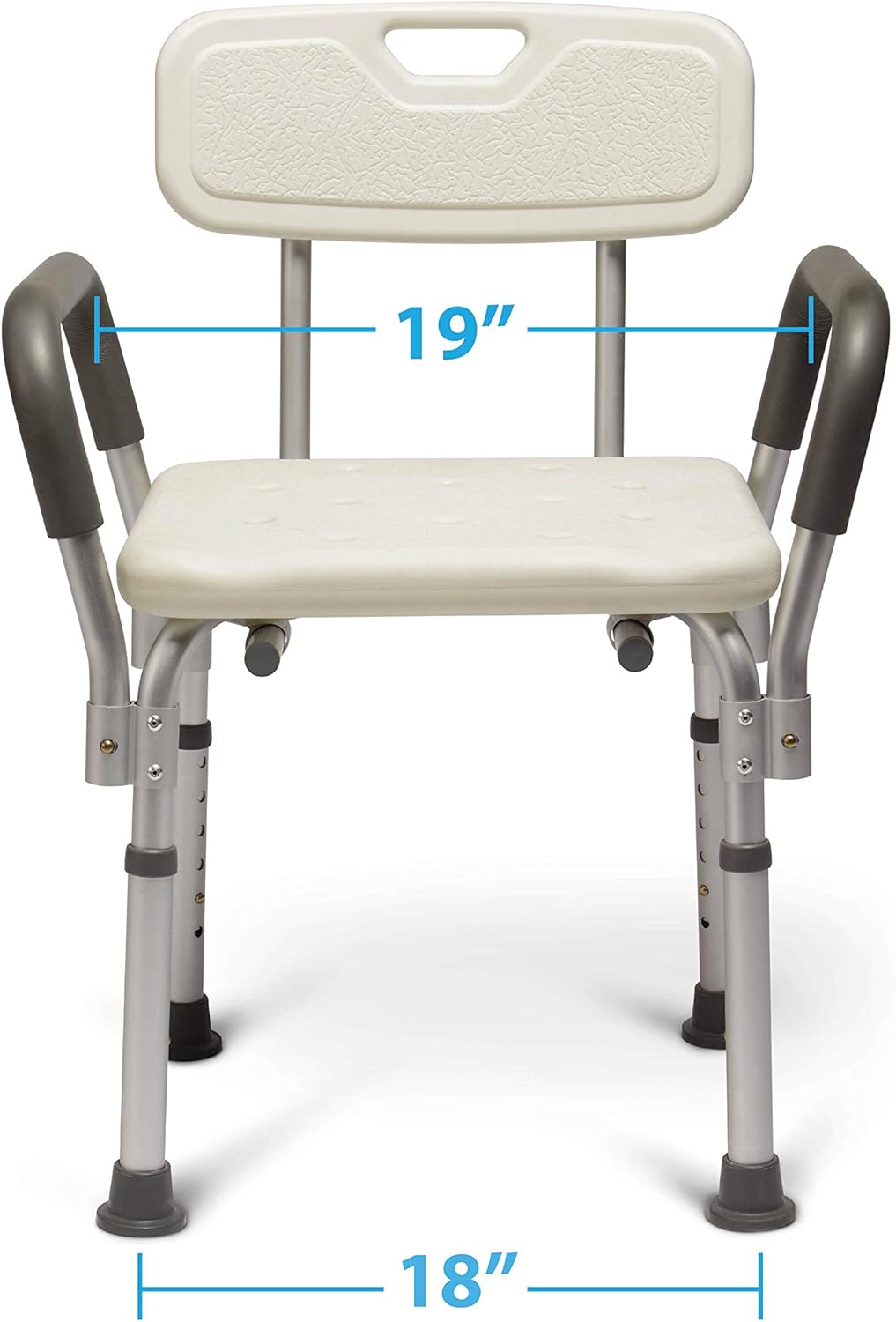 Medline Shower Chair Bath Seat with Padded Armrests and Back, Supports up to 350 lbs, White: Health & Personal Care