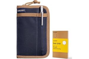 LOCHBY® Pocket Journal | Tomoe River 3.5" x 5.5" Notebook | Waxed Canvas | Ideal for Travelers & Daily Use, Fits Field Notes, Moleskine Cahier