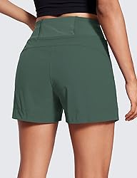 CRZ YOGA Women's Lightweight Mid Rise Hiking Shorts