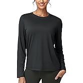 THE GYM PEOPLE Women's Long Sleeve Soft Workout Shirts Basic Crewneck UPF 50+ Sun Lightweight Fall Athletic Running Tops