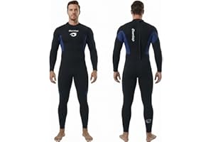 Owntop 3mm Wetsuit for Women and Men – Full Length Neoprene Wet Suit, Long Sleeve Back Zip for Scuba Snorkeling Surfing Divin