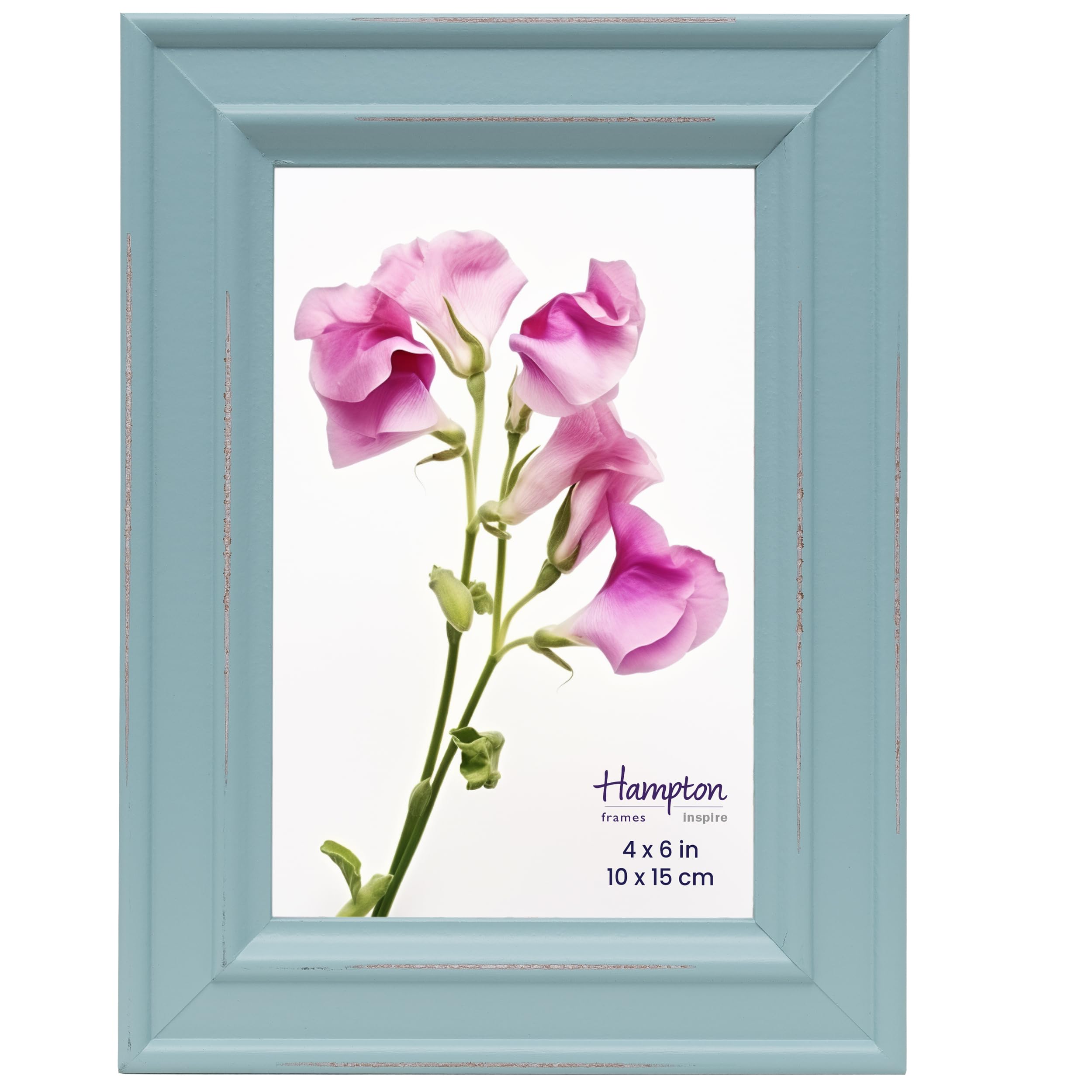 inspire by Hampton Frames | PALOMA Picture Photo Frame | 4x6 Inch (10x15cm), Light Blue, Glass | Modern Design, Tabletop or Wall Display, Durable Build | Home Décor