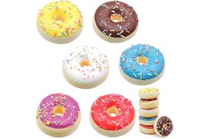 inheming 6 PCS Artificial Doughnuts for Display, Realistic Cute Fake Doughnut, Faux Doughnut Model for Bakery Shop Display, Photography Props, Home Decoration