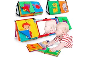 teytoy Baby Mirror Tummy Time Toys, Baby Toys 0-6 Months with Cloth Books,3D Activity Sensory Montessori Toys Emotions Toys Feeling Toys for Baby Toddler Children for Autism