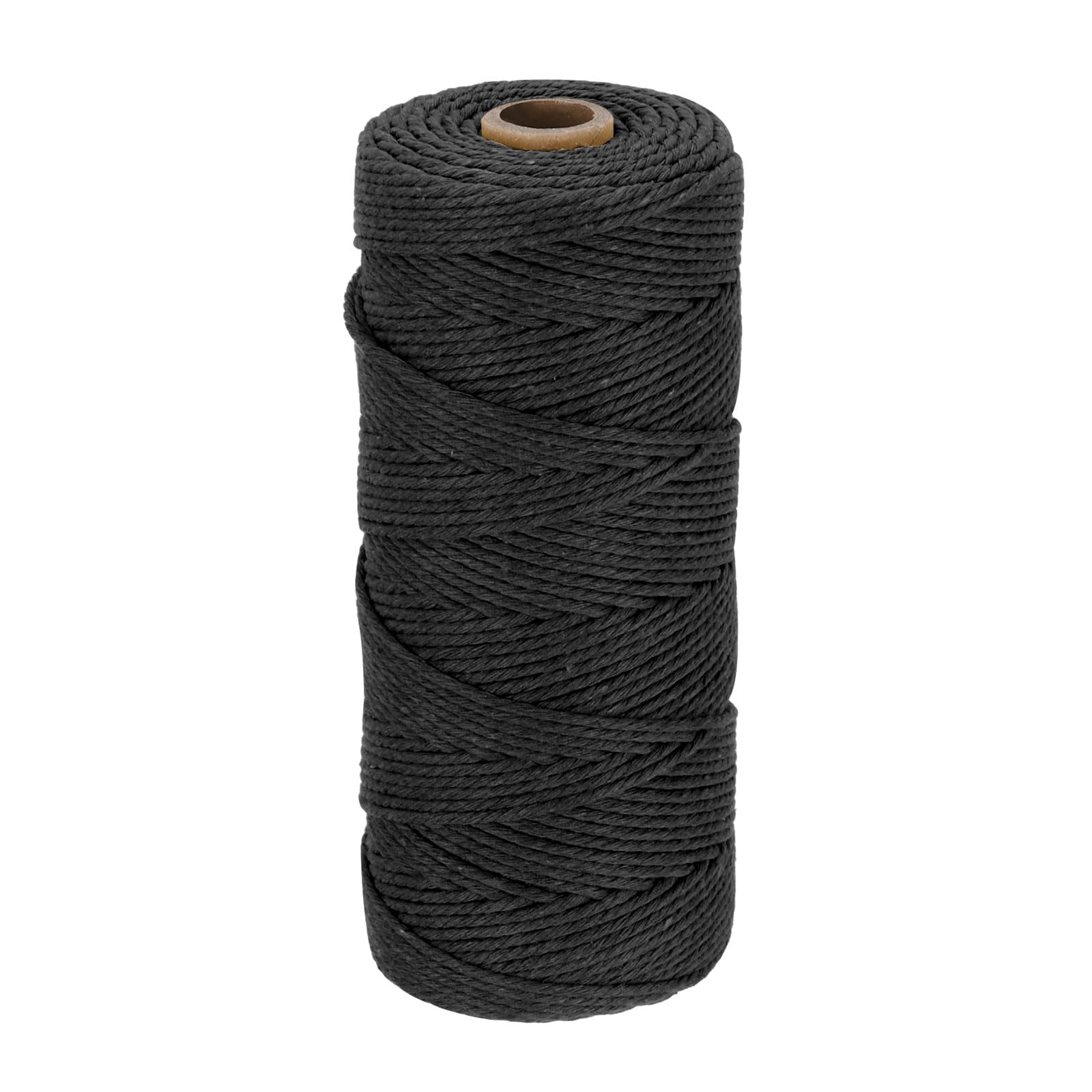 DMiotech 2mm x 170M (186 Yard) Black Natural Cotton Macrame Rope, Wall Hanging Handmade 2 Strands Twisted Macrame Cotton Cord for Plant Hangers, Gift Wrapping Wedding