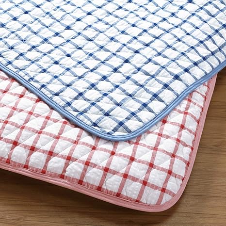 Amazon ロマンス小杉 サッカー敷きパッド ダブル 綿100 吸湿 吸汗 ウォッシャブル 四隅ゴム付き 15 ベッドパッド 敷きパッド オンライン通販