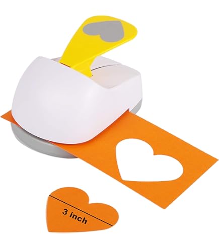 Bira 3-Inch Heart Craft Punch - Lever Action Paper Punch For Scrapbooking, Cards, Valentine's Day Crafts & DIY Projects