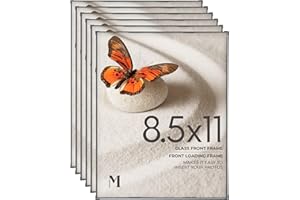 MANTELLO ESSENTIALS 8.5 by 11 picture frame 6 PACK 8.5 x 11 frame Front Loading picture frames 8.5 x 11 Pictures Documents Certificates Diplomas, And More