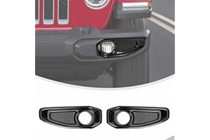 Linskip Fog Light Covers Compatible with Jeep Wrangler JL/Gladiator JT 2018 2019 2020 2021 2022 2023 2024, Fog Lamp Cover for Jeep Wrangler Exterior Accessories(Black)