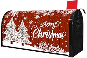 BLOB BIGOMI Merry Christmas Mailbox Cover Magnetic Standard Size Winter Snowflake Post Letter Box Wraps Decorative Mailbox Covers for Outdoor Garden Yard Decor Christmas Decorations 21" x 18"