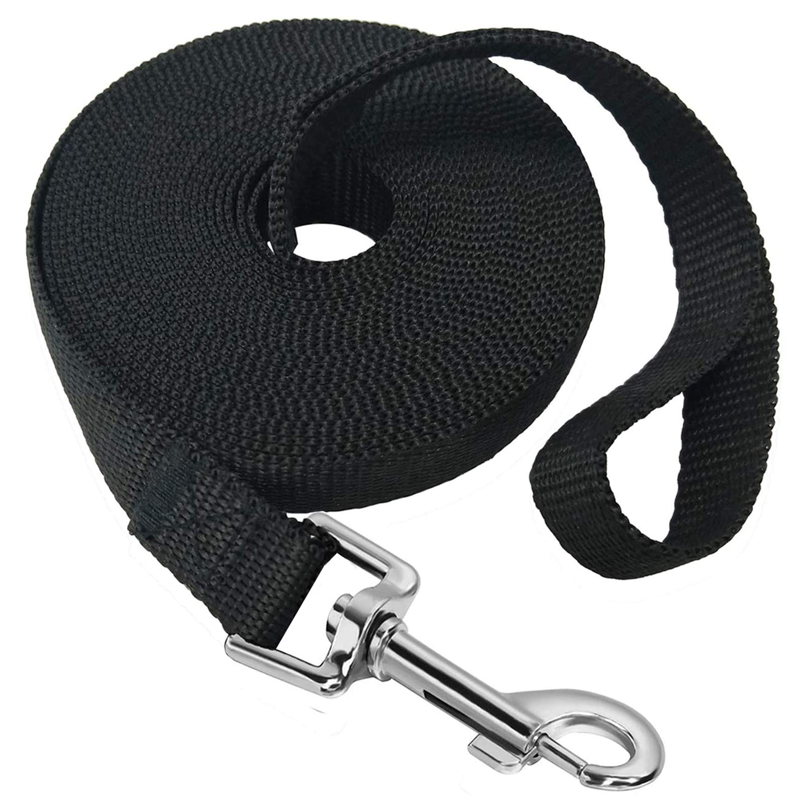 Mainiusi 30m Dog Lead, Training Lead for Dogs Long Line 30m Extra Long Dog Leash for Recall Training, Tracking Leash for Dogs, Ideal for Backyard, Lawn, Park, Beach, Camping, Obedience(Black)