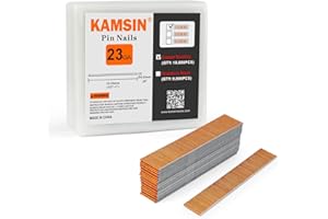 KAMSIN P612 Headless Pin Nails, 23 Gauge 1/2'' (12mm) Leg Length, Copper Coating, 10,000 PCS/BOX, Pin Nails & Fasteners for Pneumatic Pin Nailer Air Pin Nail Gun
