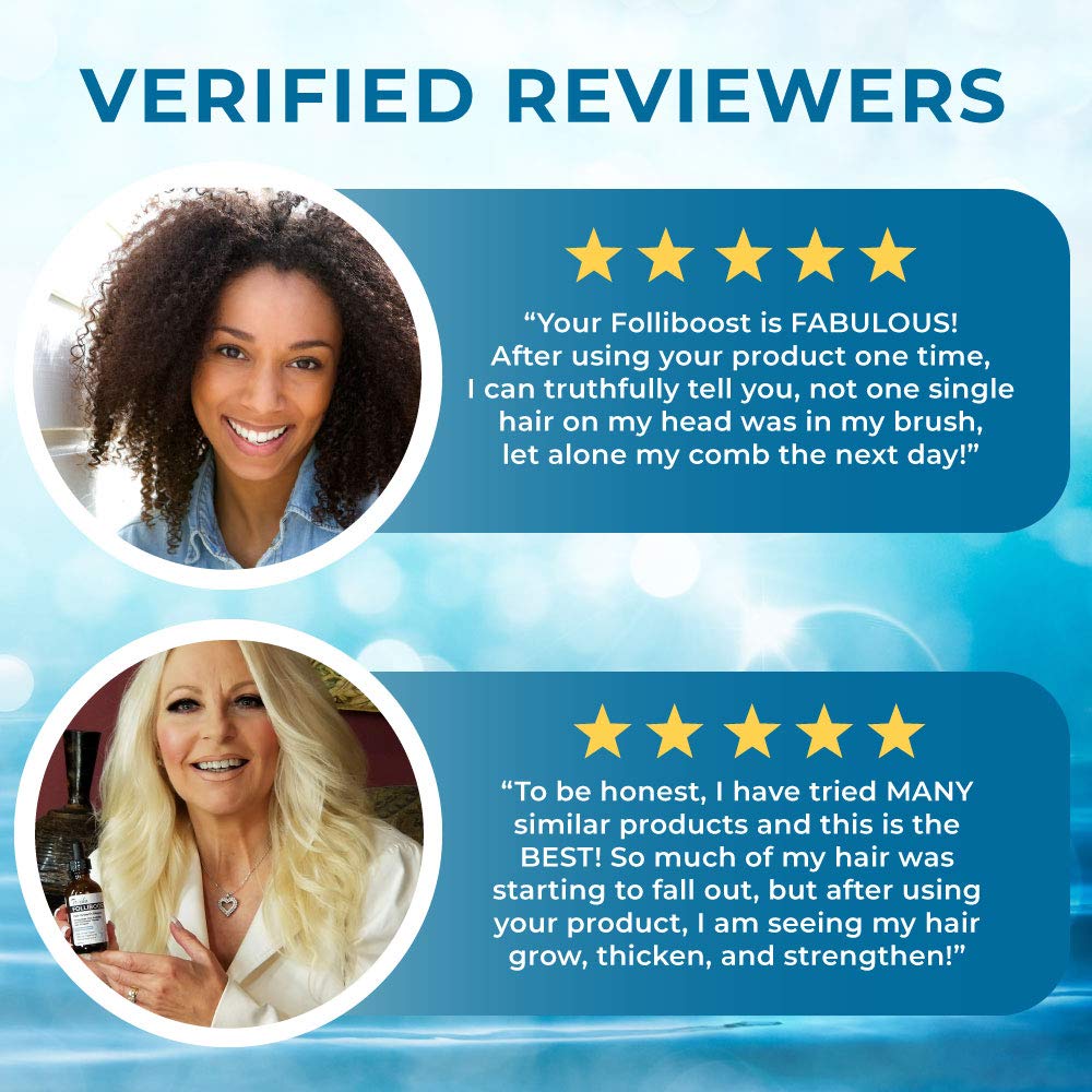 Tricho Labs: Folliboost Hair Growth Serum - Natural Formula with Biotin, AnaGain, Baicapil, Peppermint Oil and More for Thick, Full Hair - 2 oz. - Helps Fight the Signs of Hair Loss - Made in the USA : Beauty