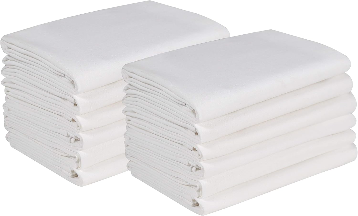 Ramanta Home 12-Pack Flour-Sack Towels 100% Pure Ring Spun Cotton - Kitchen Towels Kitchen Napkins - Multi Purpose Kitchen Dish Towels Highly Absorbent Low Lint - 26x26 White