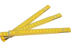 VILLCASE Folding Carpentry Ruler 1m Woodworking Measuring Gauge 6-fold Wooden Linear Ruler with Riveted