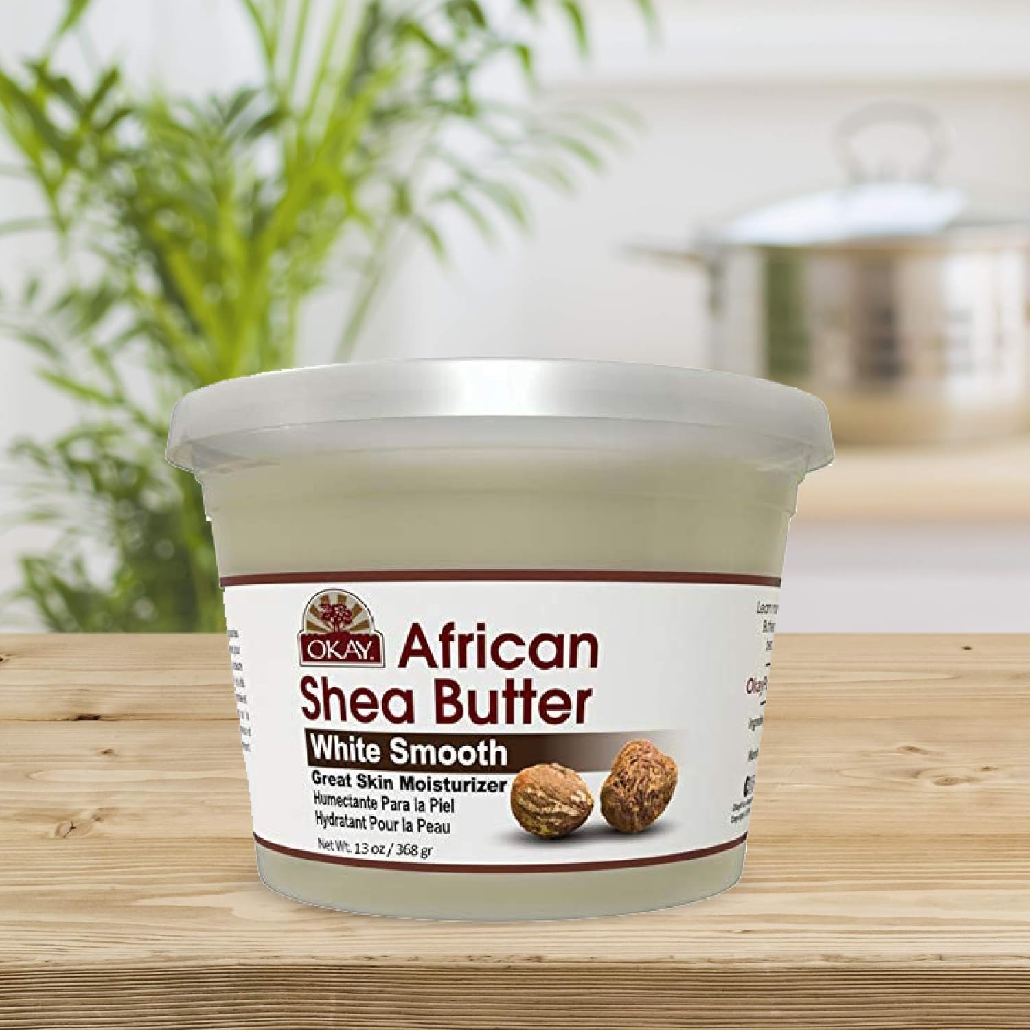 OKAY | African Shea Butter -Yellow Smooth | All Natural, 100% Pure-Unrefined | For All Hair & Skin Types | Adds Shine, Luster To Hair | Moisturize & Soothe Irritation | With Vitamin A & E | 13 Oz: Beauty