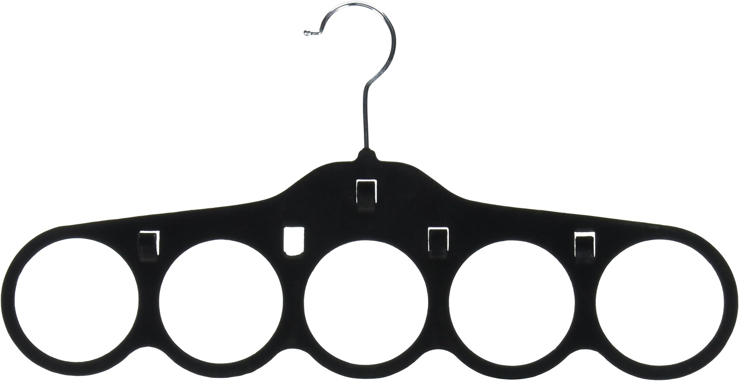 Kenton Grey Adults Size, Premium Heavyweight Velvet Scarf/Accessory Hangers – Ultra-Thin, Space Saving, No-Slip, Strong & Durable - Set of 2, 5 Hole, Black