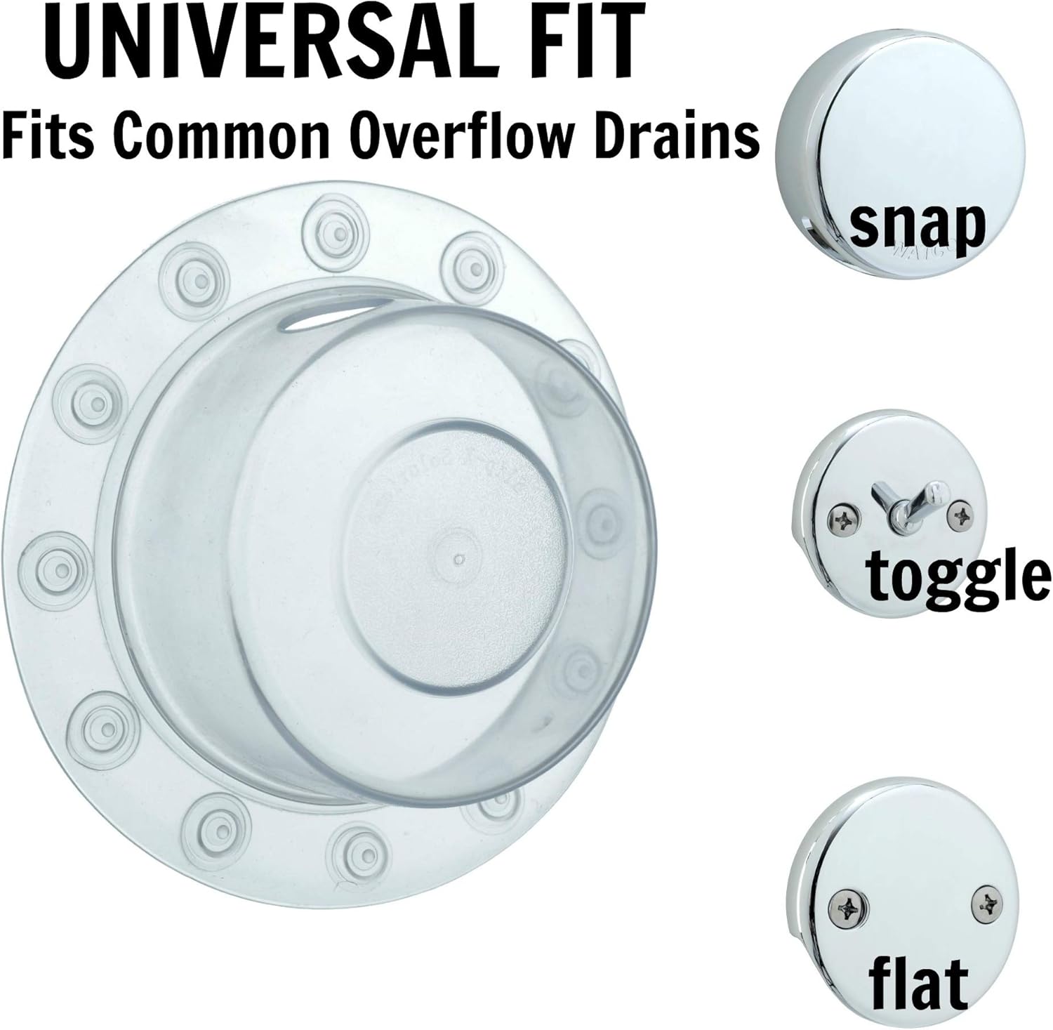 SlipX Solutions Bottomless Bath Overflow Drain Cover Adds Inches of Water to Tub for Warmer, Deeper Bath (Clear, 4" Diameter): Home Improvement