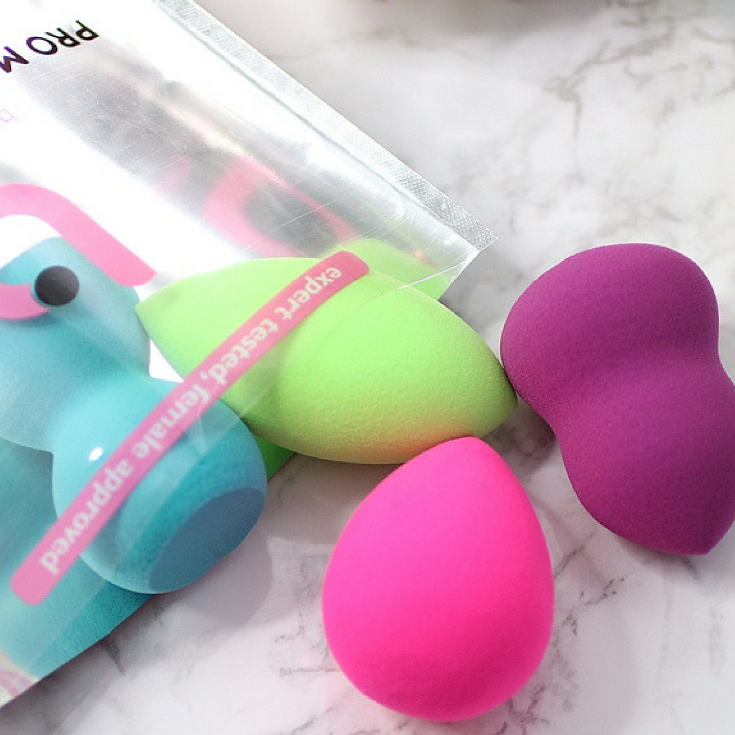 Beauty Junkees Makeup Sponge Blenders Set - 4pc Blending Sponges, Make Up Applicators for Liquid Cream Powder Foundation Concealer Contour, Cosmetic Blender Multi Pack, Stippling Wet Dry, Latex Free : Beauty