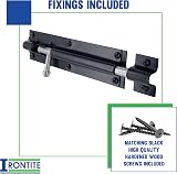 IRONTITE 2 Pack Tower Bolt Black 150mm Gate Bolt for Wooden Gates view 2