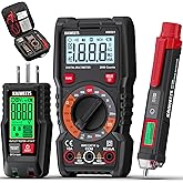 KAIWEETS Electrical Test Kit KIT01, Digital Multimeter, Smart Non-Contact Voltage Tester & GFCI Outlet Tester with LCD, Complete Set with Carrying Case & Batteries for Electrician, DIY & HVAC