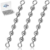 OROOTL Fishing Bead Chain Swivels, 20/40pcs Fishing Swivels Stainless Steel High Speed Trolling Swivels Catfish Swivel Fishing Balls Chain Swivels Fishing Tackle for Freshwater Saltwater