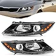 TUSDAR Headlight Assembly Fit for 2011 2012 2013 Kia Optima Headlamp Halogen Set Passenger and Driver side