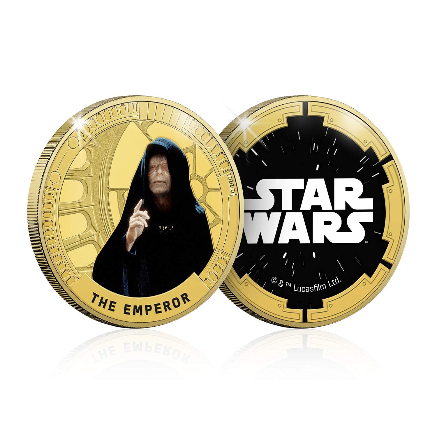 IMPACTO COLECCIONABLES Star Wars Episode IV - VI Original Trilogy - The Emperor - Limited Edition Collectable Gold Commemorative Coin / Medal