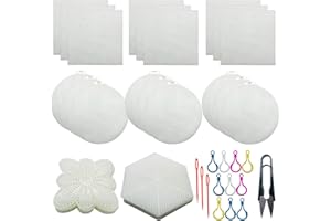 Allazone 52 PCS Mesh Plastic Canvas Sheets 4 Shapes Plastic Canvas for DIY Crafts Embroidery Cross Stitch, Acrylic Yarn Crafting, Knit and Crochet Projects
