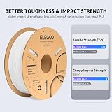 ELEGOO PLA Plus Filament 1.75mm White Grey 2KG 2 Pack 1kg Each view 2
