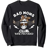 Bad Moms Club Shirt Skull Leopard Sunglasses Momlife Gift Sweatshirt