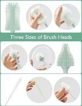 Momcozy Innovative Baby Bottle Brush Set Press-to-Foam 2 Heads Silicon view 3