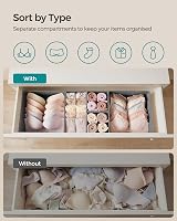 SONGMICS Drawer Organisers 12 Pack Foldable Fabric Storage Boxes Dove Grey view 3