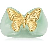 Ross-Simons Jade Butterfly Ring in 14kt Yellow Gold