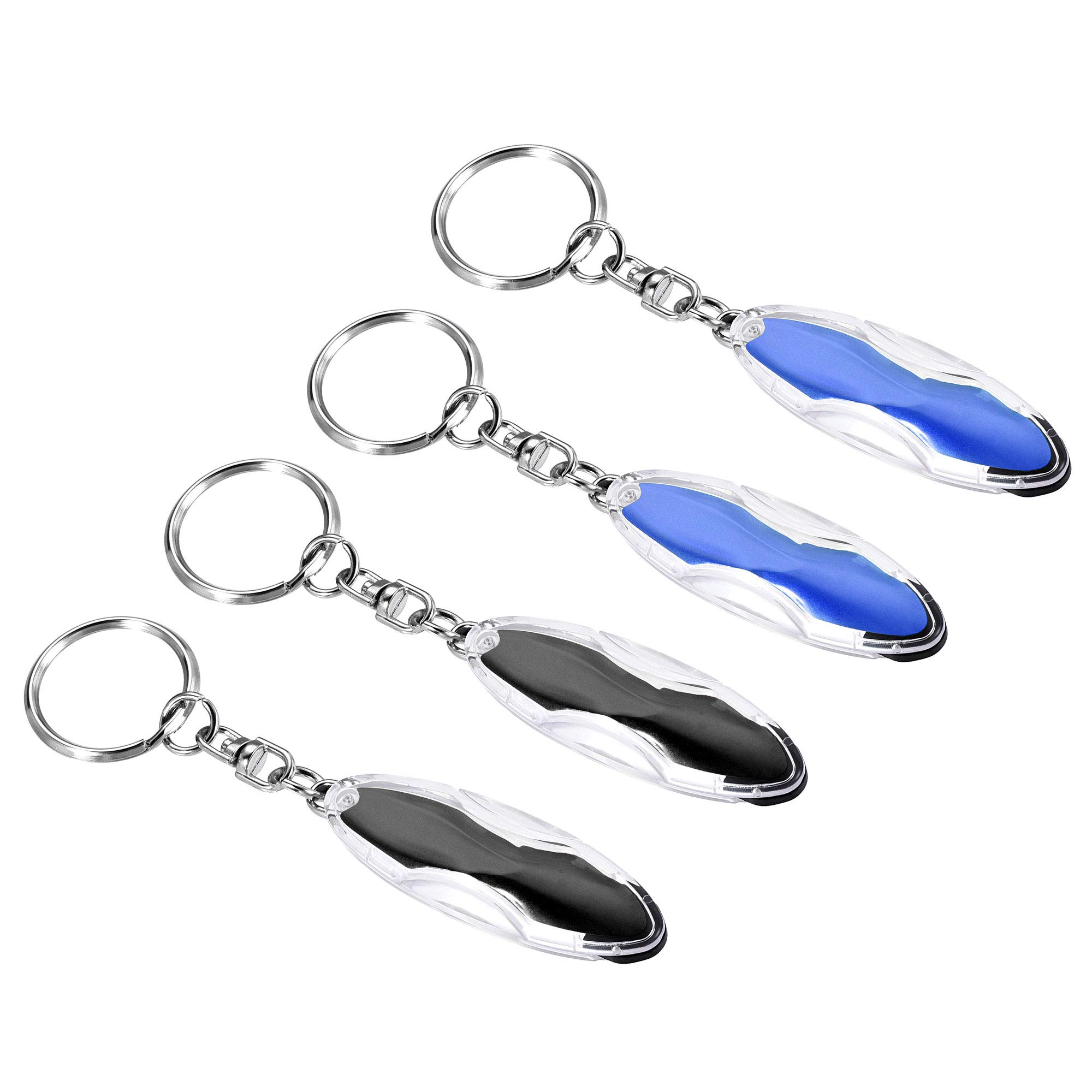 sourcing map Static Electricity Discharger Keychain, Static Resin Conductive Discharge ESD Keyring, (Blue,Black, 2pcs each Color)