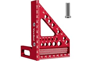 VIEWREAL Metric Versatile Carpenter Square Scribing Ruler, 3D Multi-Angle Measuring Tool with Angle Pin Aluminum Alloy 22.5-90 Degree, CM Scale for Woodworking, Engineering, Construction
