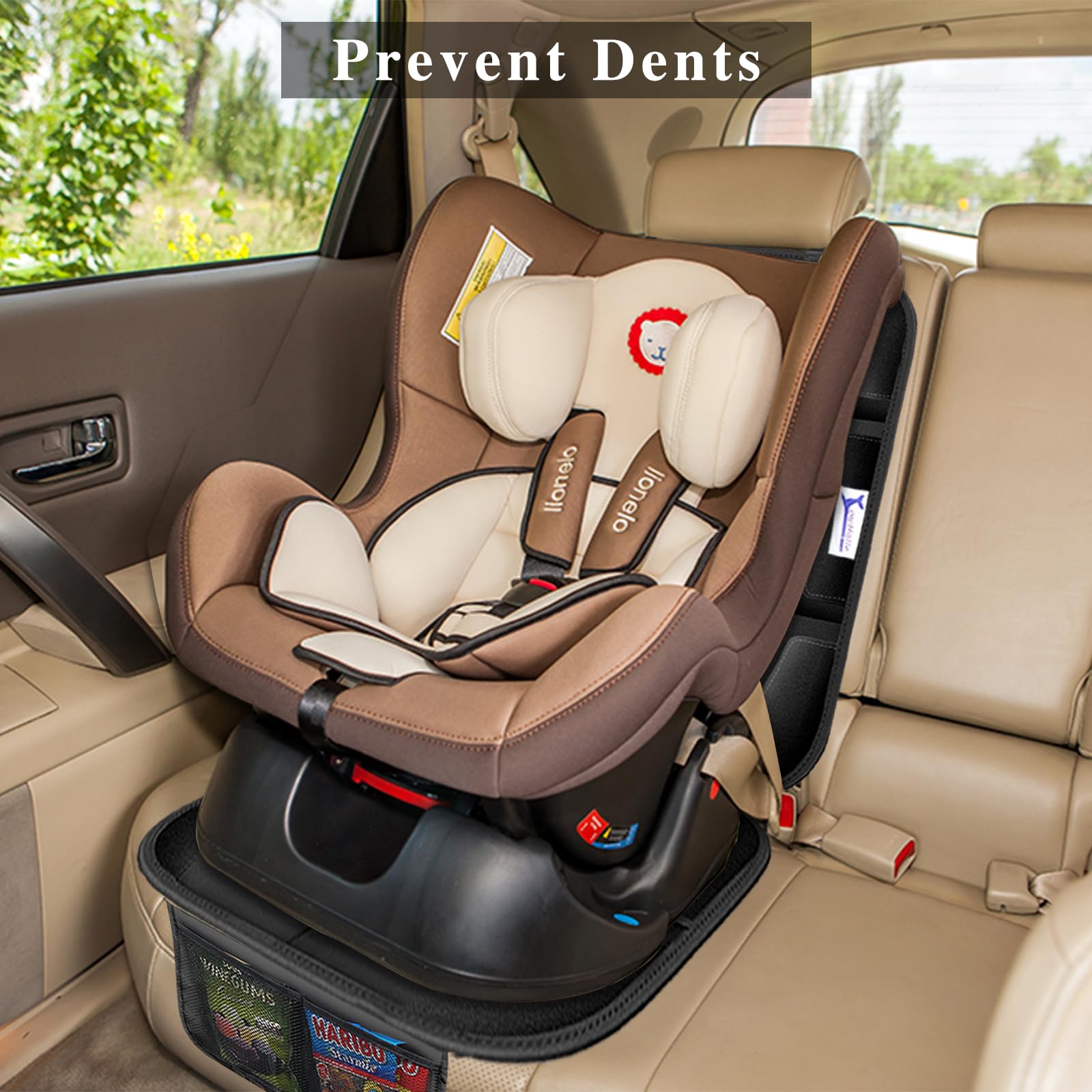 Car Seat Protector, Non-Slip Rubber Padded Backing Seat Protector for Child Seats, Waterproof Thickest Padding Car Seat Protector Under Baby Seat - No Imprint (Black-Ⅰ-1pcs)