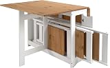 Seconique Santos Butterfly Dining Set White Distressed Pine Space Saving view 6