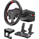 PXN VD4 Direct Drive Racing Wheel Bundle, 4Nm Force Feedback, for Windows | Servo Motor, 11 in Wheel with Quick Release, Hall Effect Pedals, Table Clamp, PC Tuning Software Support