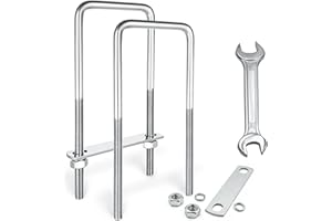 SRZTXU 2 Sets M10 Square U-Bolts,u-Bolts 3 inch Wide,304 Stainless Steel Square u-Bolts,with Nuts,Bolt Plate and washers (2, M10 x 80mm x 200mm)