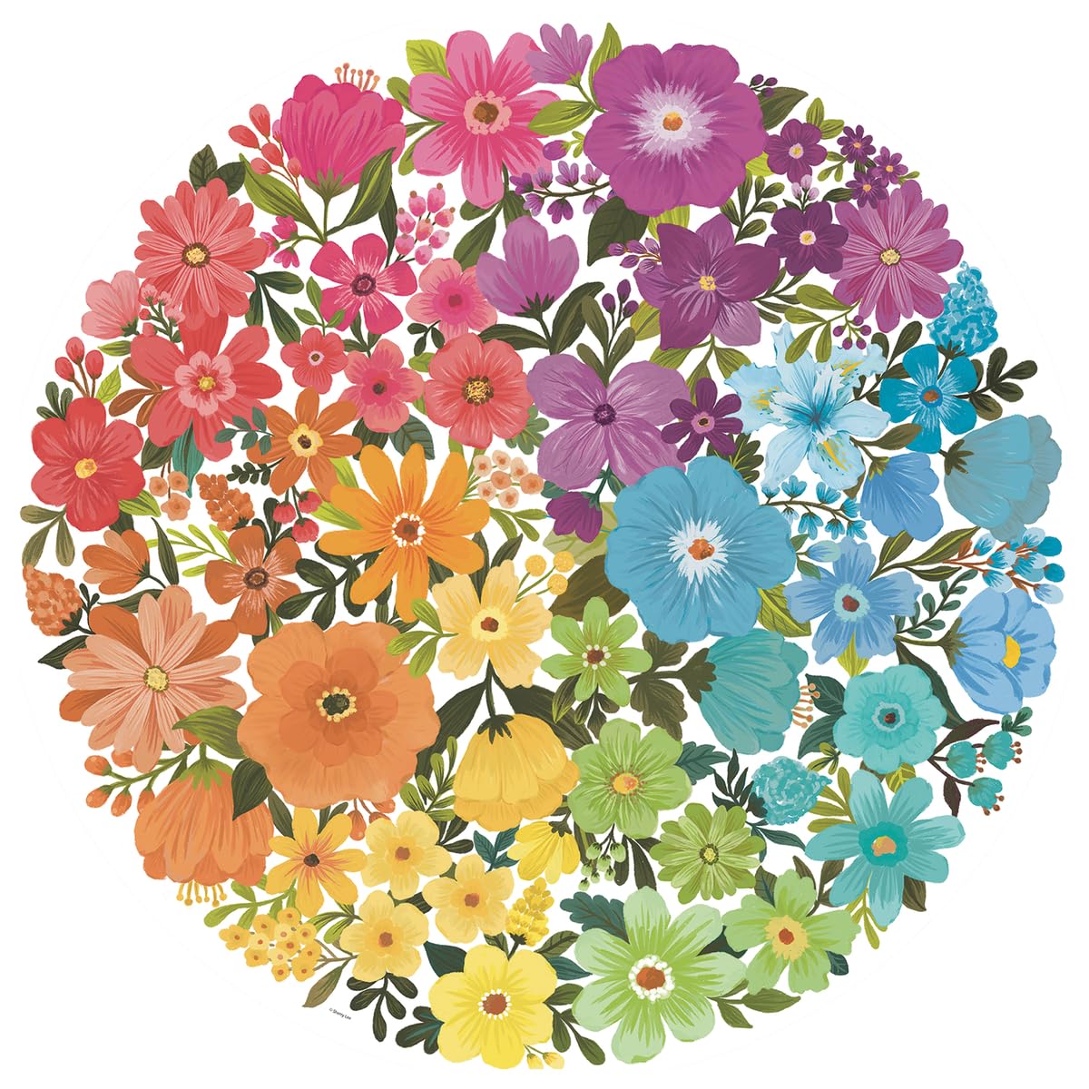 Ravensburger Circle of Colours - Flowers 500 Piece Jigsaw Puzzle for Adults and Kids Age 10 Years Up