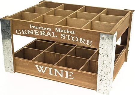 Caja de madera con 12 compartimentos para botellas de vino: Amazon.es: Hogar