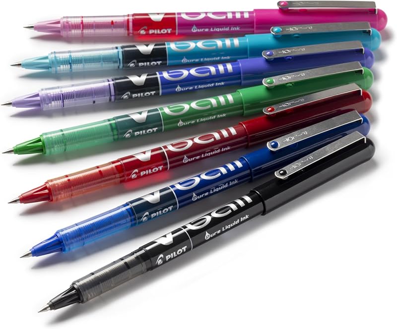 - 12 V-Ball 05 - Penna Roller Inchiostro Liquido - 4 Colori