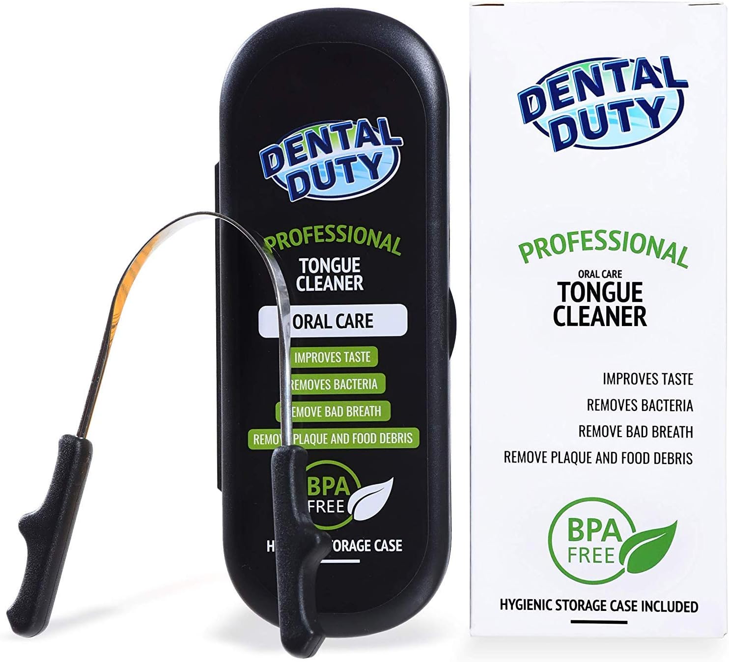 Premium Tongue Scraper Stainless Steel, Tongue Cleaner with Firm Grip, Tongue Brush Gets Rid of Bacteria and Bad Breath for Optimal Oral Care and Mouth Hygiene