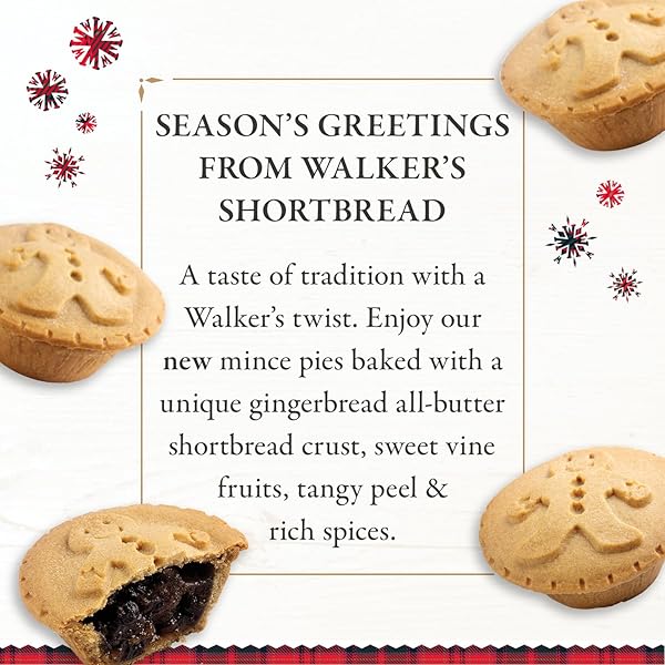 WALKER’S GINGERBREAD MINCE PIES – 4 COUNT (8.6 OZ)- HOLIDAY TREATS AND DESSERTS FROM SCOTLAND