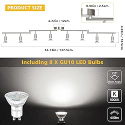 Unicozin LED 8 Light Track Lighting Kit, Matt