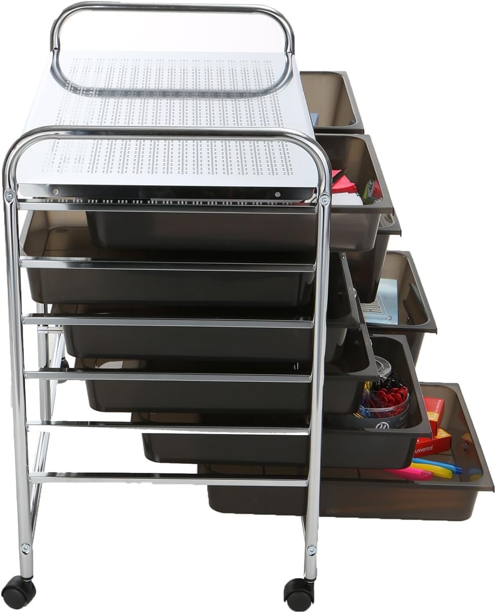 Mind Reader Storage Drawer Rolling Utility Cart, 9 Drawer Organizer, Black: Kitchen & Dining